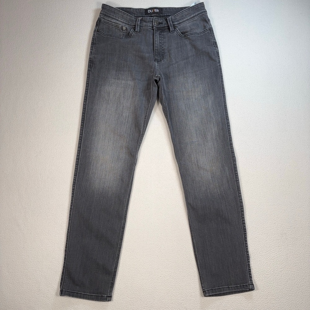 DU/ER L2X Slim Jeans Men's‎ 31x30 Gray Tapered Stretch CoolMax Technical Denim